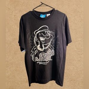 VTG POPEYE WCKD AUTHENTIC COLLECTION BLACK T-SHIRT, HIP-HOP RAP size: L